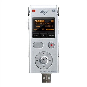 【当当自营】 aigo 爱国者 R5507 录音笔 银色 4G