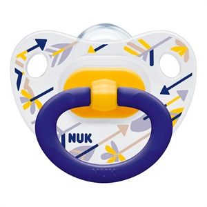 NUK 印花硅胶安抚奶嘴王 (1号 0-6个月) (单个卡装)颜色随机