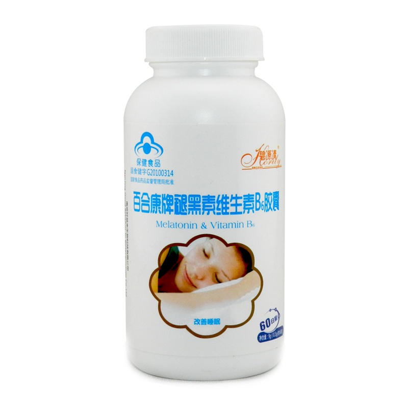 【碧源清褪黑素维生素B6胶囊60粒图片】高清