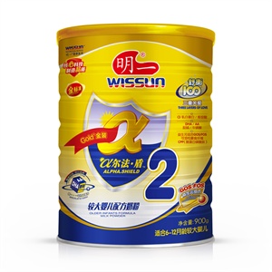 wissun 明一 α尔法·盾2段婴儿配方奶粉 900g 听装