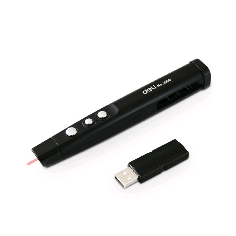 【得力deli投影笔 3930无线激光笔ppt翻页笔 红