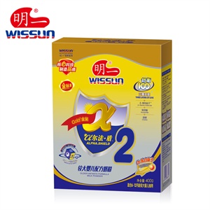 wissun 明一 α尔法·盾2段婴儿配方奶粉 400g 盒装
