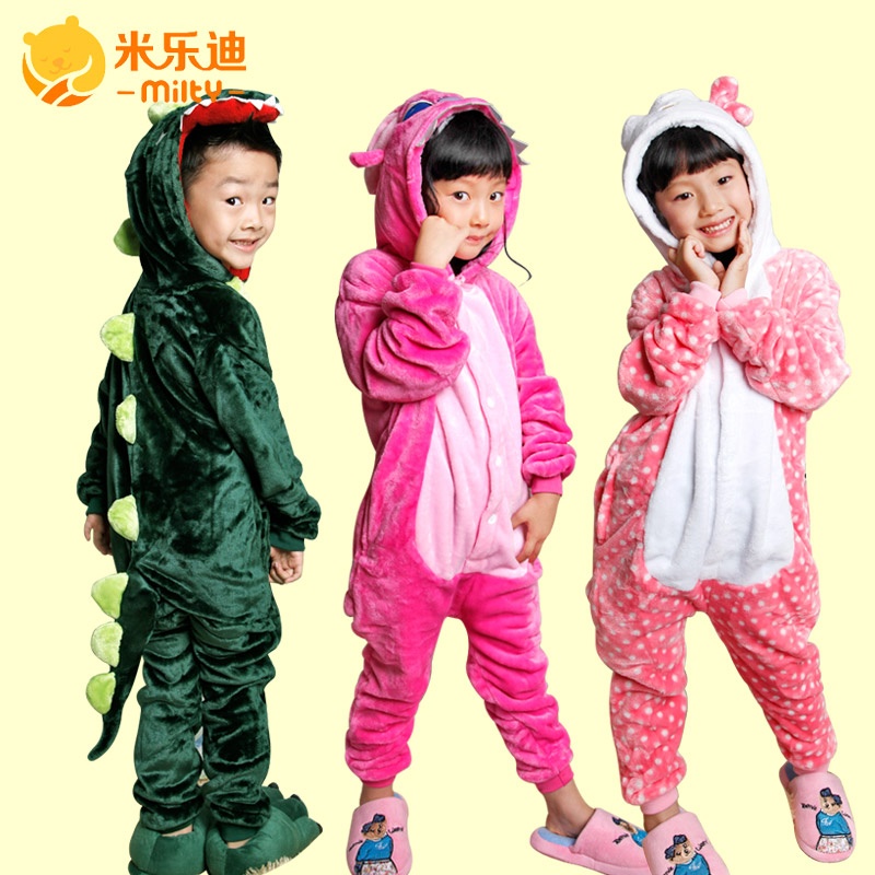 【米乐迪秋冬卡通儿童连体<em>睡衣</em>法兰绒大<em>小男孩</em>