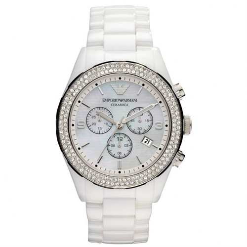【<em>Armani阿玛尼</em> 新品<em>陶瓷手表</em> 水钻<em>女士腕表</em> 时