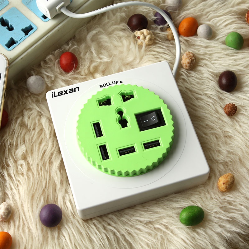 【iLexan智能数码排插4口USB扩展手机平板充