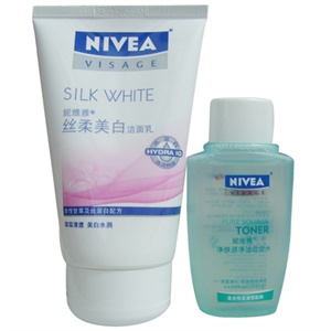 NIVEA妮维雅 丝柔美白洁面乳100g赠送净肤源净油收敛水50ml