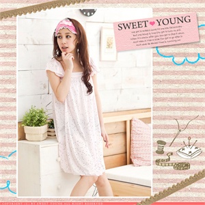 【当当自营】sweet young 宽带 黑点舒适凉爽轻柔棉质睡裙017