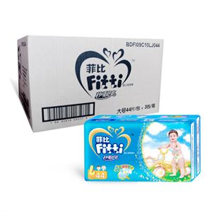 菲比 秒吸舒爽婴儿纸尿裤珍宝装大号 44片*3包