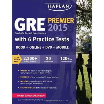 英文原版 Kaplan GRE Premier 2015 with 6 Pra