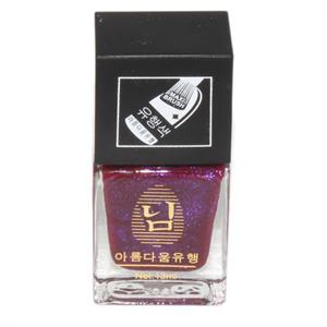 艳庄甲油韩国出口装#52靓丽珠光深紫13ml 赠 指甲花 贴片 花色随机