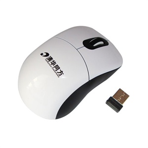 【当当销售配送】清华同方 AS400(USB) 10米无线光电鼠标 白色2.4G