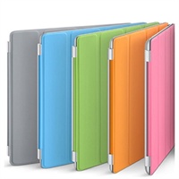 苹果iPad2 Smart Cover原装皮套/PU保护套(送贴膜+防尘套装)蓝色