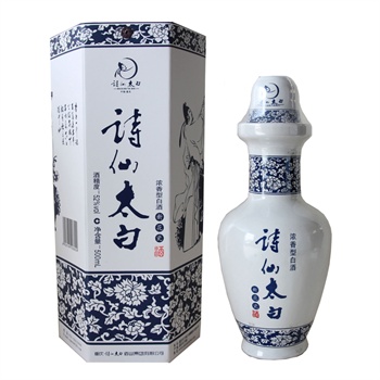 安久酒业 白酒 诗仙太白 浓香型 诗仙太白52度新花瓷酒500ml