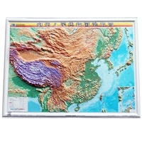 三维凹凸优质地图挂图l389 办公装饰 学生学习 正版彩印 直观展示中国