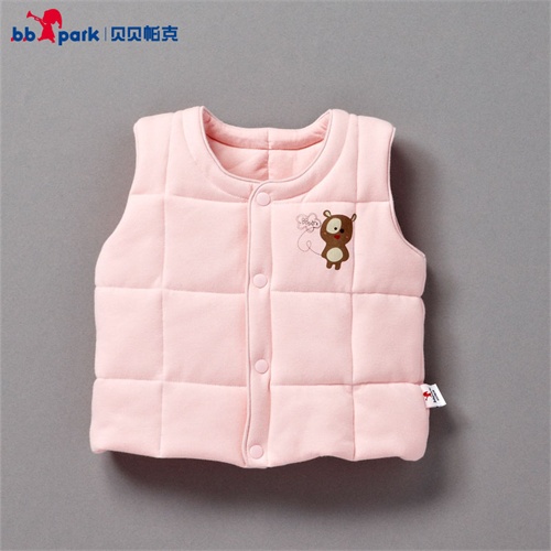 贝贝帕克 儿童全棉秋冬款仿羽绒<em>马甲</em> <em>宝宝加厚</em>