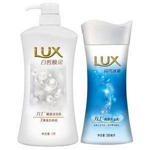 力士 沐浴露白皙焕彩1L+闪亮冰爽350ml