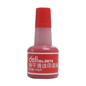 【当当自营】 得力 红色印油 9874 40ml