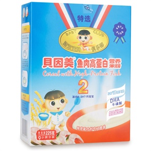 贝因美 鱼肉高蛋白营养米粉 225克