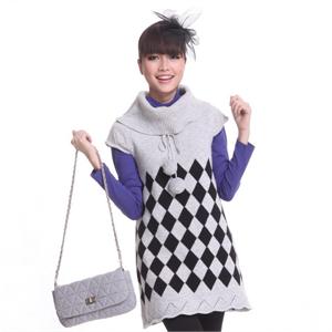 [当当自营] 歌莉娅GOELIA 新品 菱形格针织连衣裙