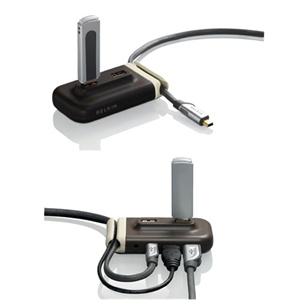 usb集线器-美国贝尔金桌面式USB2.0 4口 线缆整理型集线器(褐色)