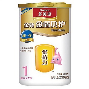 多美滋 金装金盾贝护婴儿配方奶粉900g*6罐/箱