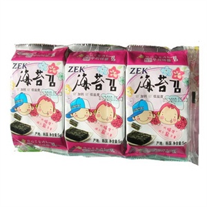 韩国ZEK低盐加钙海苔5g*3包