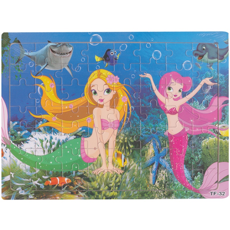 木制木质儿童小孩拼图玩具_美人鱼2