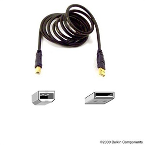 usb数据线 usb打印线-美国贝尔金高速USB2.0传输线黄金版(1.8米)