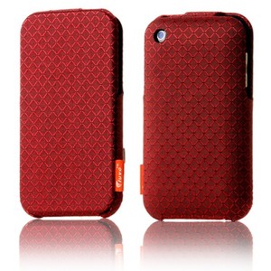 美国iuvo iPhone 3G/3Gs 超薄尼龙纤维翻盖保护套-红色