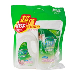 HBF 香艾草 草本精华婴儿柔护超浓缩洗衣液(组合装)500ml+1000ml
