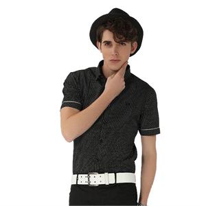 【当当自营】gxg 新款时尚男士波点印花修身短袖衬衫 02123734