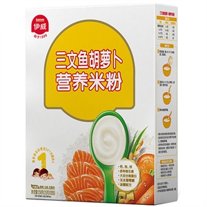 伊威三文鱼胡萝卜营养米粉（辅食添加初期-24个月）250g