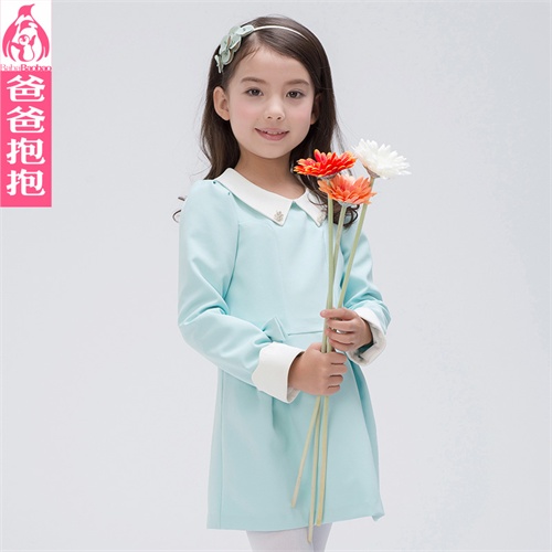 <em>爸爸抱抱</em> 童装2014新款春装长袖<em>连衣裙</em> <em>女童</em>中