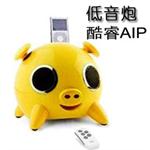 酷睿猪A-1低音炮 iPod/iPhone基座遥控音箱 MP3电脑音箱-黄色