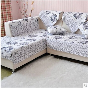 米悦家纺 田园布艺沙发垫子坐垫防滑皮沙发垫 四季沙发套罩沙发 灰色
