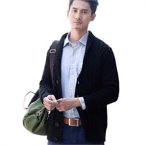 [当当自营]诠渡良品 秋装时尚青果领黑色毛衫 81456