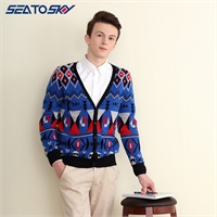 seatosky <em>2014</em>新款 <em>冬装</em>男<em>毛衣</em>开衫 纯棉针织衫