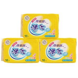 倍舒特 干爽护翼迷你巾独立3包组合装180mm/共54片