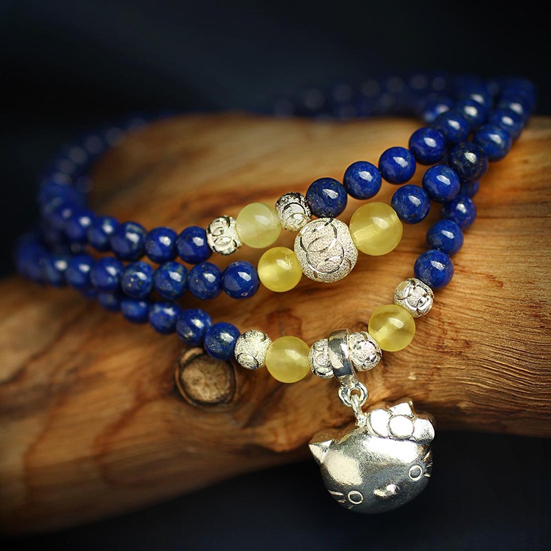 【幸运108颗青金石手串(附证书)图片】高清图