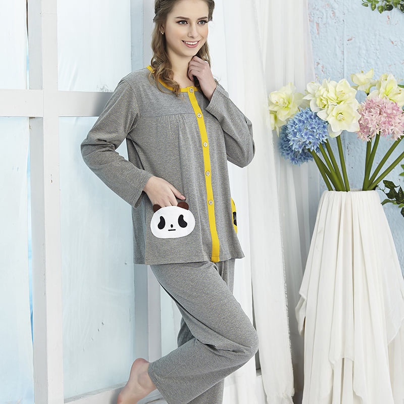 以诗萜 春秋款 薄款长袖 套装 家居服 女款412328