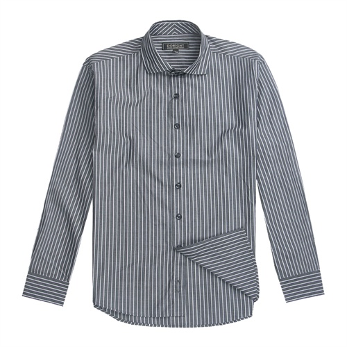 doright/德瑞特 专柜正品 男士纯棉条纹 长袖衬衫rw11wh005_深灰色z5