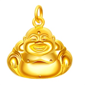 [当当自营]萃华金店 千足金黄金精品吊坠 亮面弥勒佛 3.74g